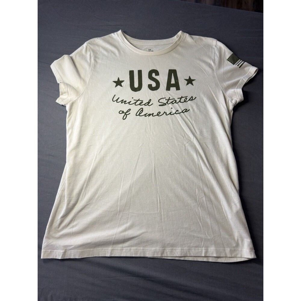 Under Armour Women’s USA Freedom Sand Color Tshirt Size XL
